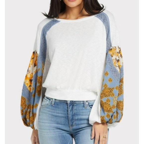 Free People Tops - Free People Small Thermal Waffle Knit Top Oversized Slouch Hippie Boho